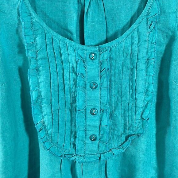 The Territory Ahead Blue Linen Sleeveless Dress Size Medium - Picture 3 of 4